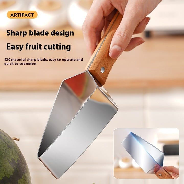 New Watermelon Splitter Watermelon Cutting Artifact 430 Stainless Steel Cutting Piece Splitter Household Melon Triangle Cutting Knife Fruit Knife Kitchen Gadgets Gabby Whale