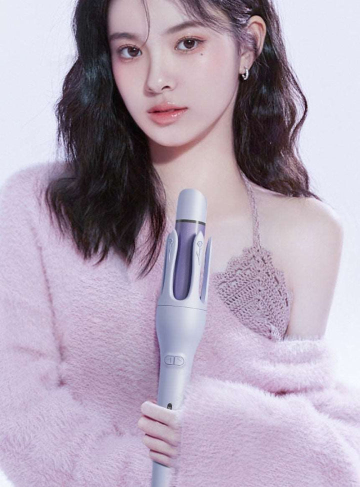 New 2 In 1 Automatic Hair Curler Straightener Negative Ion Electric Ceramic Fast Heating Rotating Magic Curler Gabby Whale