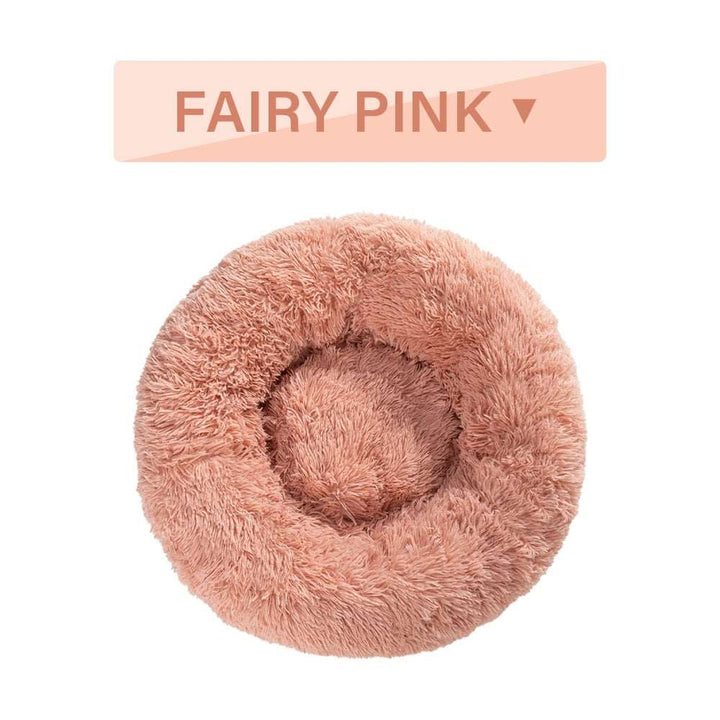 Fluffy Donut Dog Bed Warm Soft Long Plush Pet Cushion Dog House Cat Bed Washable Pet Sofa Mat Calming Samll Large Dog Beds - Gabby Whale