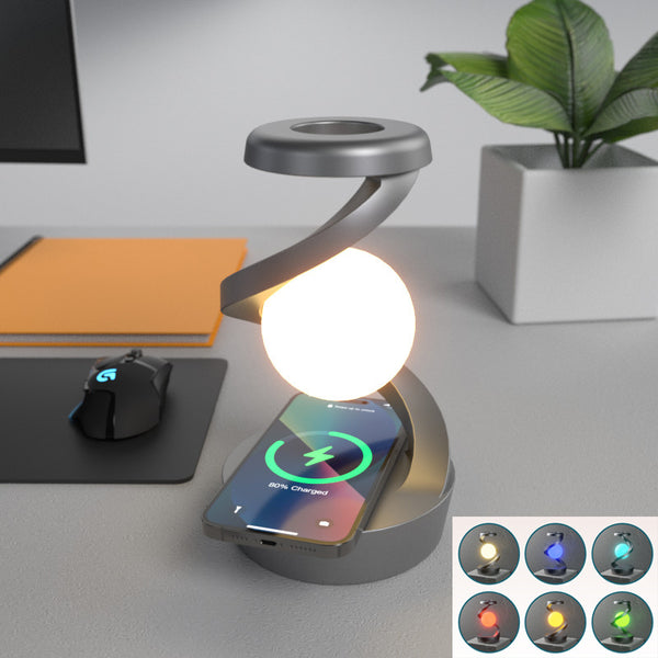 Rotating Moon Desk Lamp With Phone Wireless Charging Sensor Control Table Lamps Decorative Desktop Lamp Small Night Lamp Home Decor - Gabby Whale