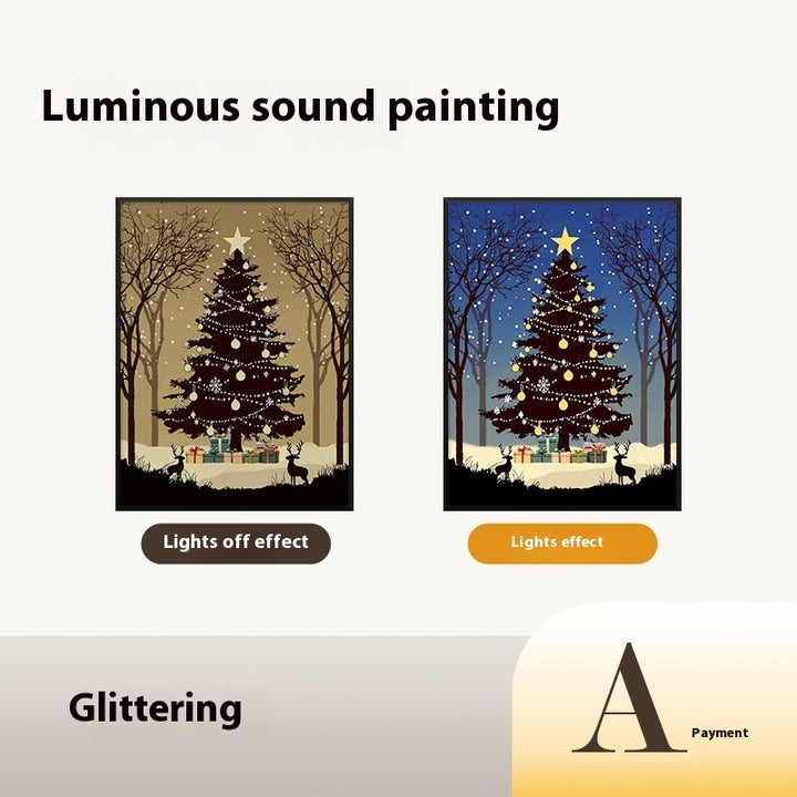 2024 New Luminous Speaker Christmas Tree Painting Bluetooth Speaker Desktop Ornament Gift Light And Shadow Art Lighting - Gabby Whale