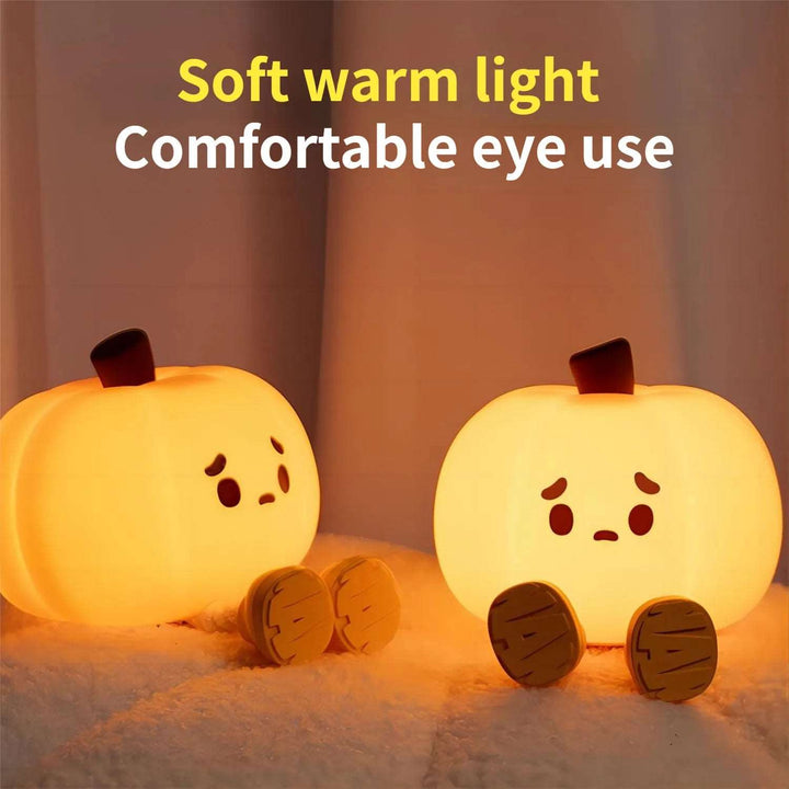 Home Decor Halloween Pumpkin Night Light Cute Soft Silicone Lamp Touch  Dimmable Rechargeable Bedside Decor Light Kids Gifts Halloween Decorations Gabby Whale