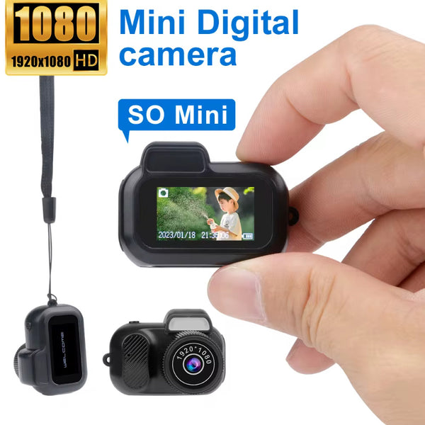 Retro Mini Camera With Screen Indoor Home Outdoor 1080p HD Portable Very Small Camera Video Support Holiday Gifts Gabby Whale