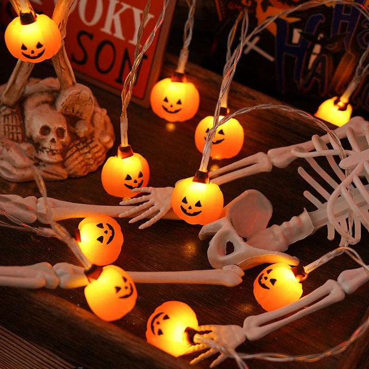 PVC Soft Material Halloween Lighting Chain Pumpkin Ghost Bat Modeling Lamp Indoor And Outdoor Home Decoration Gabby Whale