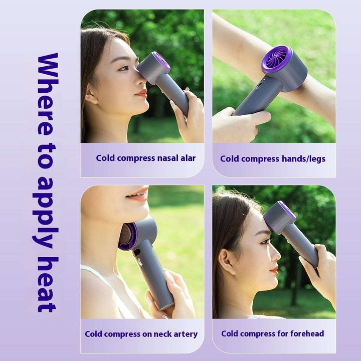 Portable Handheld Turbo Fan Cooling Semiconductor Refrigeration 3000mAh Battery Wind Speeds Adjustable Mini Personal Fan Gabby Whale