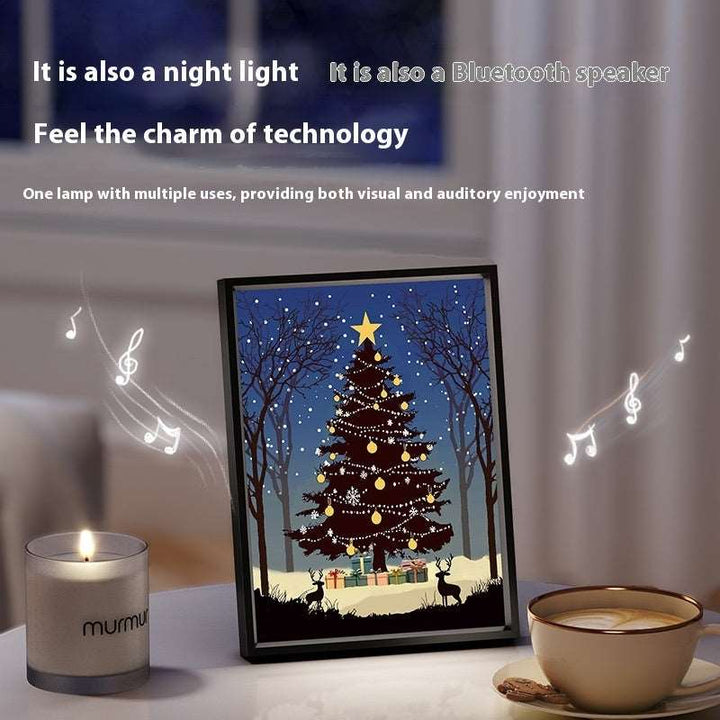 2024 New Luminous Speaker Christmas Tree Painting Bluetooth Speaker Desktop Ornament Gift Light And Shadow Art Lighting - Gabby Whale