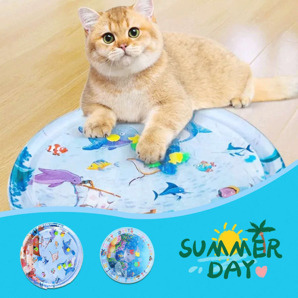 Summer Cooling Pet Water Bed Cushion Ice Pad Dog Sleeping Square Mat For Puppy Dogs Cats Pet Kennel Cool Cold Gabby Whale