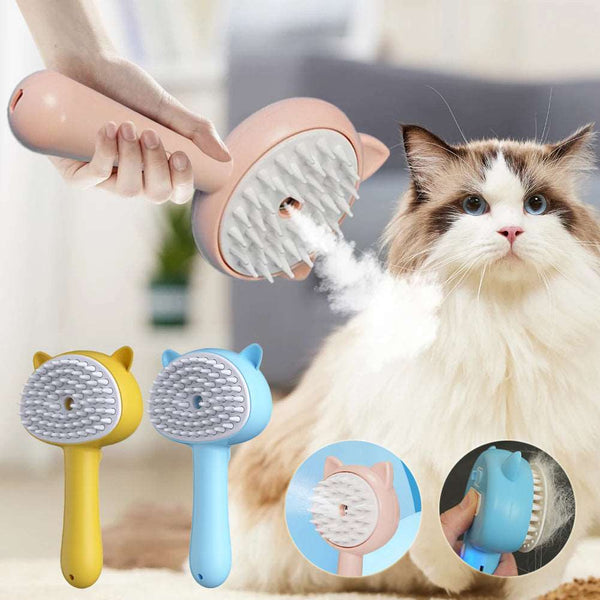 Hair Cleaning Brush With Mist Multifunctional Cat Grooming Brush Rechargeable Self Cleaning Slicker Brush For Pets Dogs & Catsb Pet Products Gabby Whale