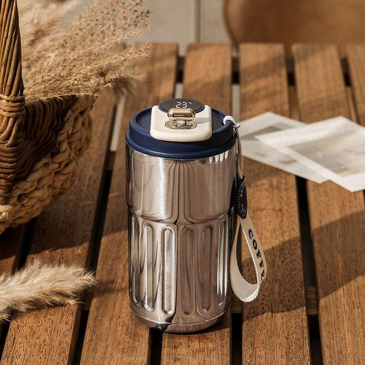 Smart Digital Thermal Bottle Portable Coffee Mug Stainless Steel Water Bottle In-Car Insulated Cup Keep Cold Vacuum Flasks 450ml Gabby Whale