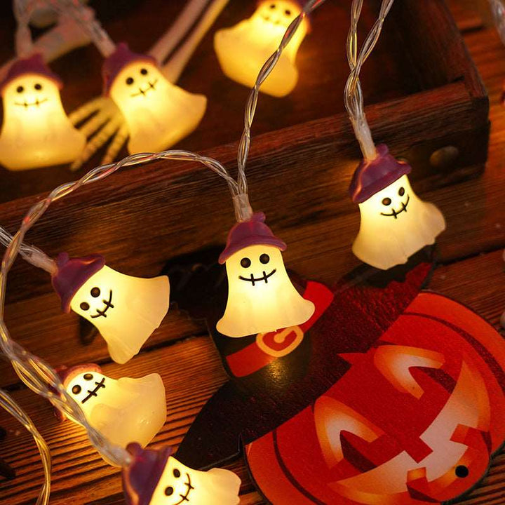 PVC Soft Material Halloween Lighting Chain Pumpkin Ghost Bat Modeling Lamp Indoor And Outdoor Home Decoration Gabby Whale