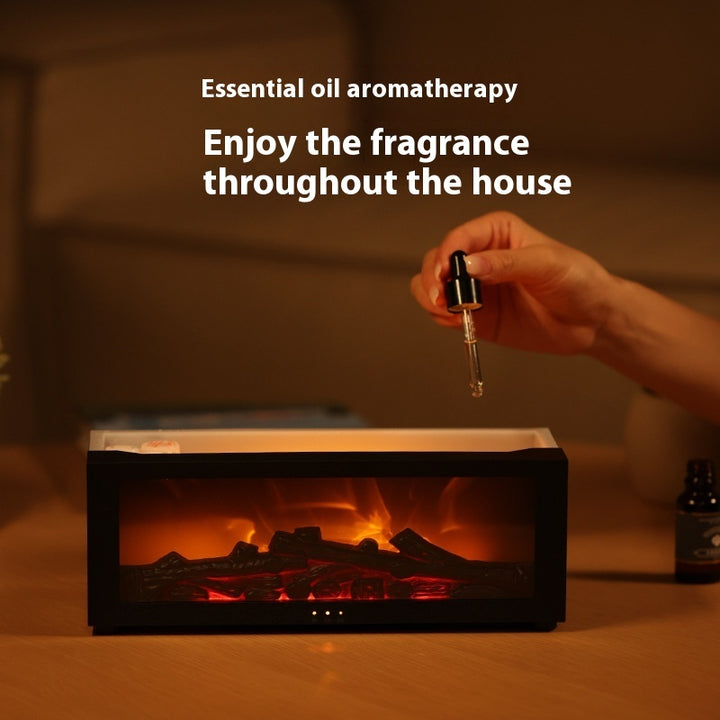 New Flame Aromatherapy Machine Colorful Essential Oil Diffuser Home Large Fog Volume Flame Humidifier 3D Flame Fireplace Machine Gabby Whale