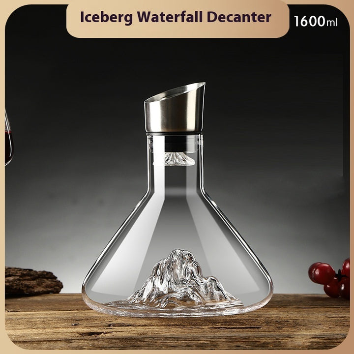 Hot-selling Iceberg Waterfall Wine Decanter Creative Transparent Lead-Free Crystal Glass Wine Dispenser Barware Quick Decanters Gabby Whale