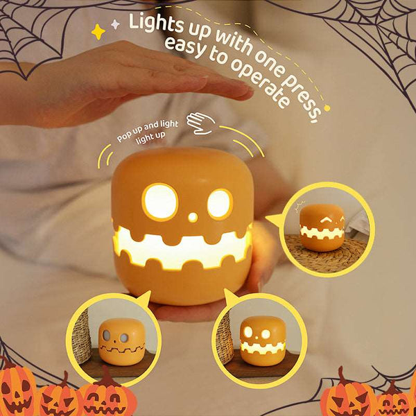 Pumpkin Lamp Bedside Halloween Funny Decoration Ambience Light For Bedrooms Living Room Decoration Kids Birthday Gift Halloween Decorations - Gabby Whale