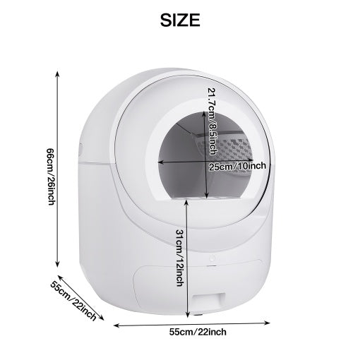 Smart Automatic Litter Box App Controls 4G WiFi, Double Deodorization Gabby Whale