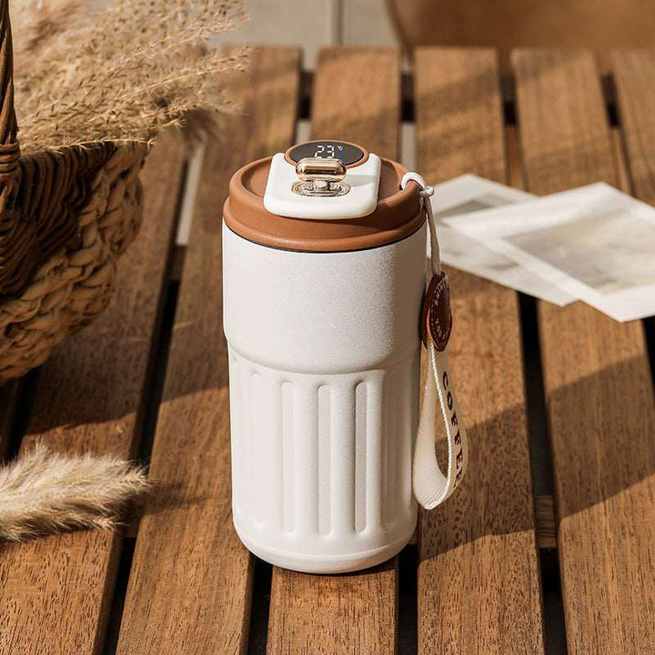 Smart Digital Thermal Bottle Portable Coffee Mug Stainless Steel Water Bottle In-Car Insulated Cup Keep Cold Vacuum Flasks 450ml Gabby Whale